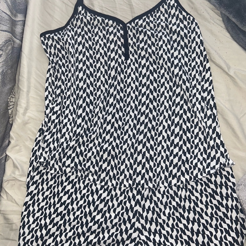 Black and White Geometric Print PJ Set